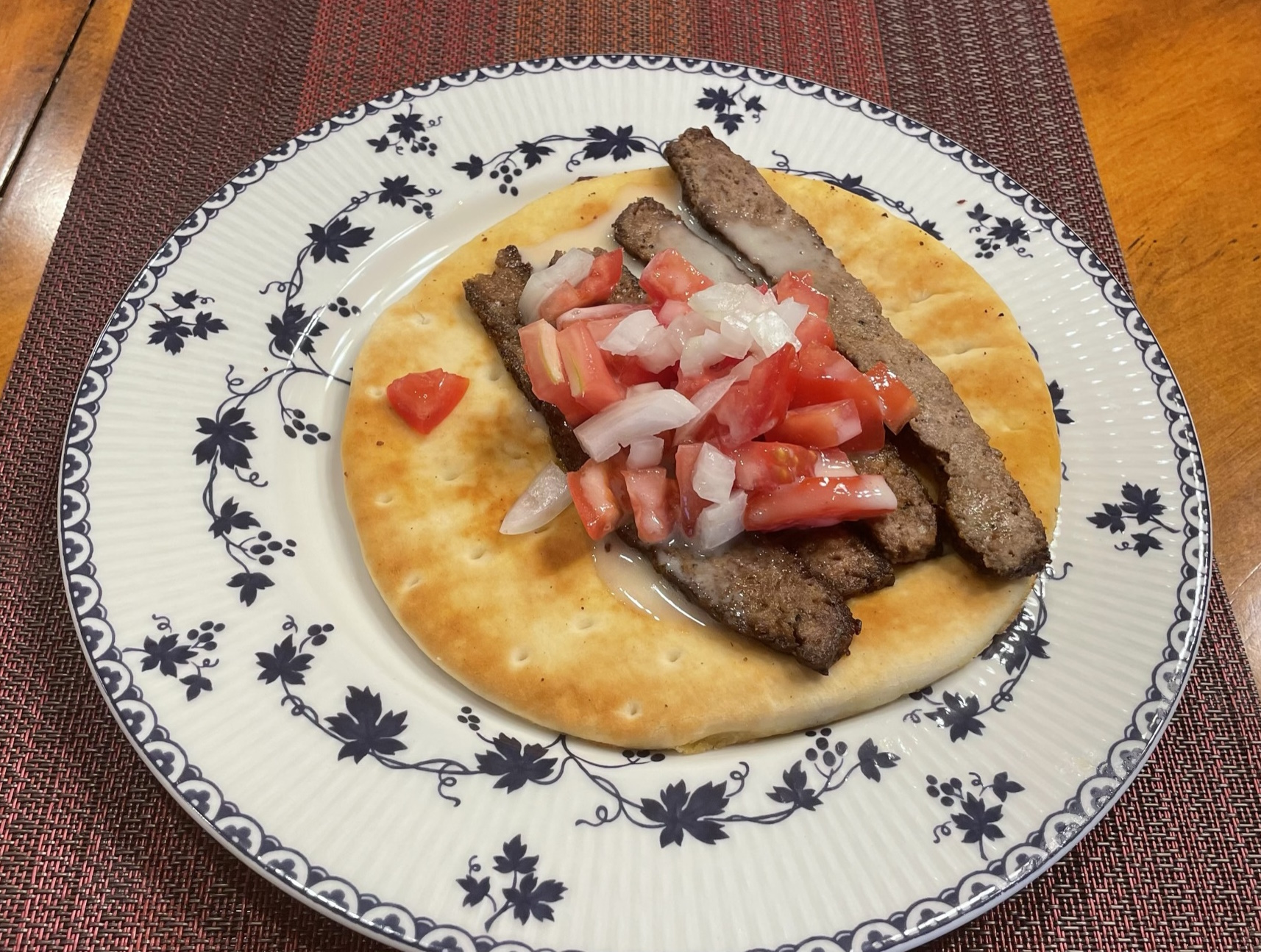 A finished donair, ready for serving.