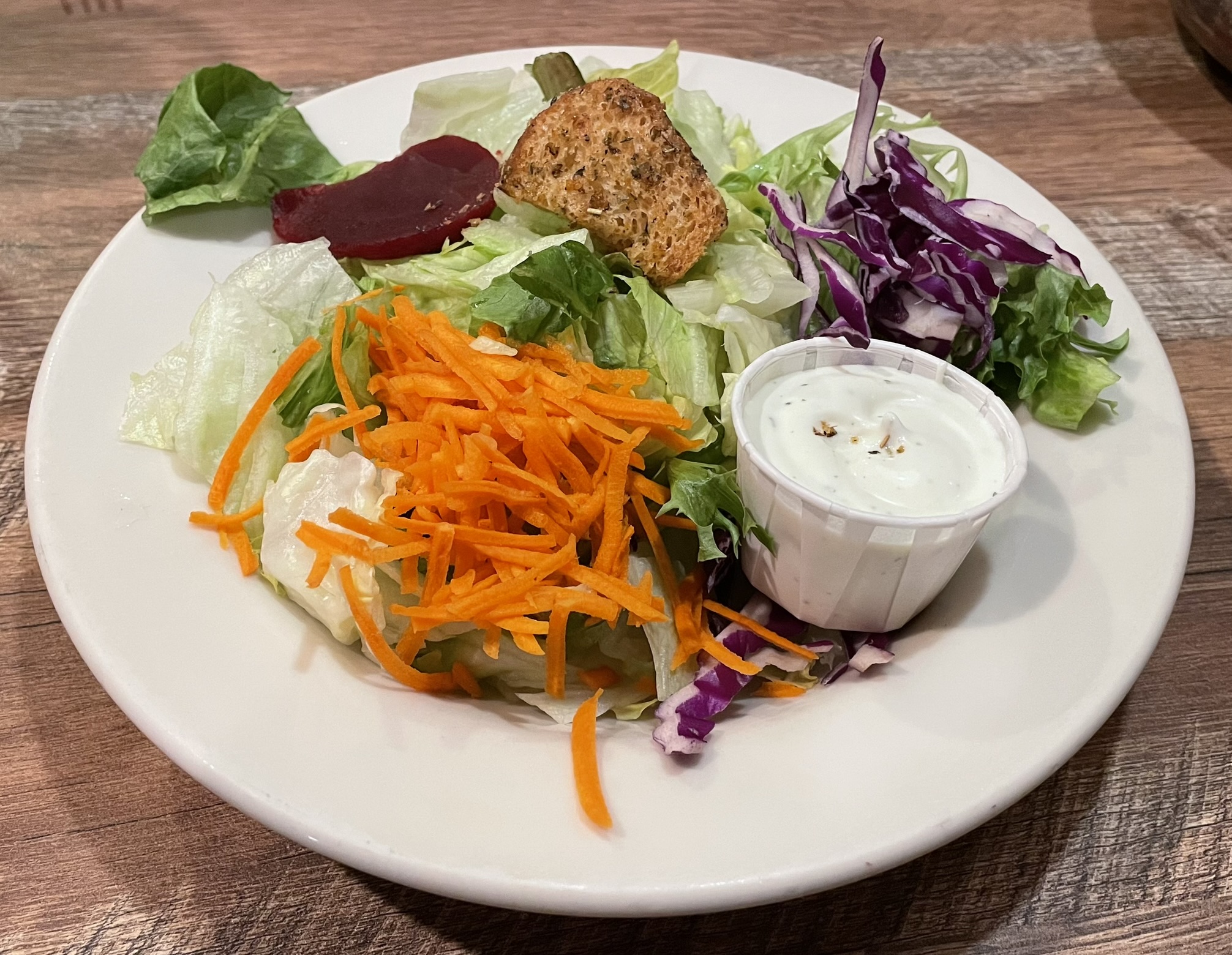 A house salad at Maddox Ranch House