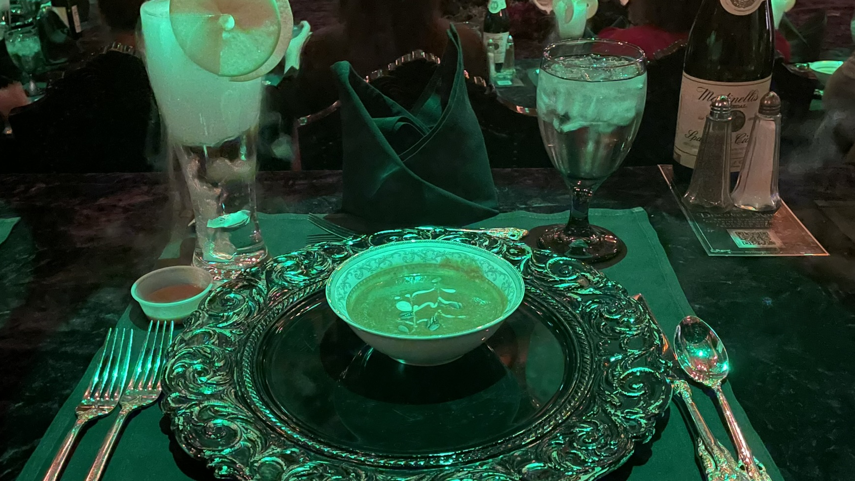 A spooky place setting a Mystique Dining at Gardner Village