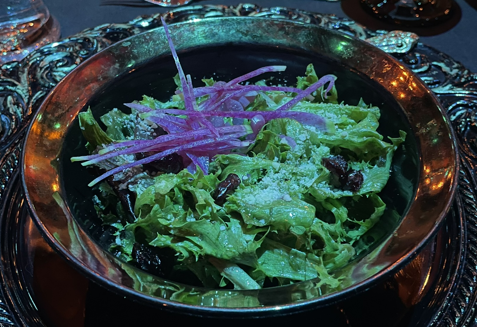 The salad course at Mystique Dining at Gardner Village