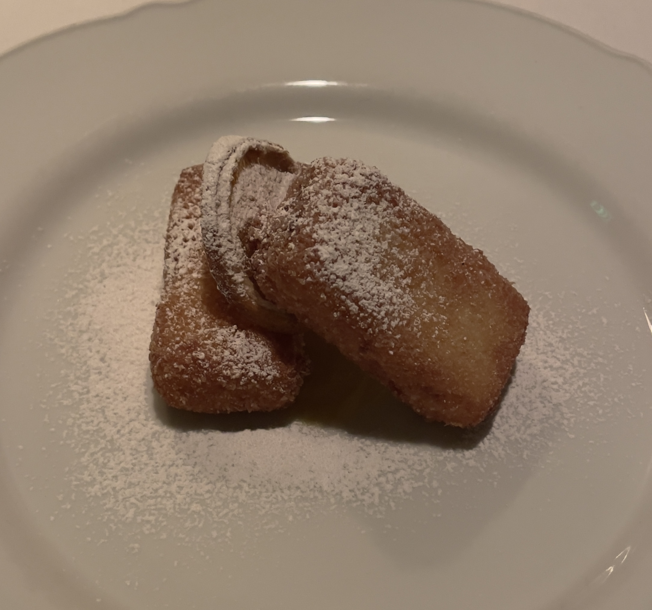 Crema fritta, fried pastry cream, at Veneto Ristorante Italiano.